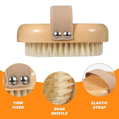 Soft Bristle Pet Brush, Pet Close Brush Bamboo Massage Handheld with Soft Boar Bristles and Elastic Band for Short Haired Cats and Dogs