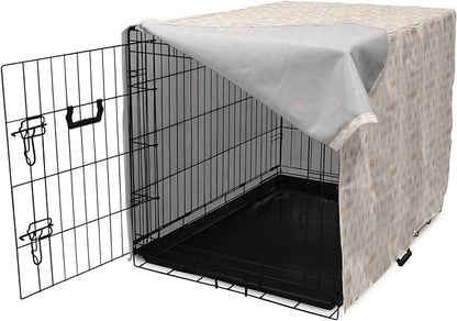 Lunarable Cream Dog Crate Cover, Geometrical Design Soft Colored Diamond Line Harlequin Background Pattern Classic Image, Easy to Use Pet Kennel Cover for Small Dogs Puppies Kittens, 22 Inch, Tan