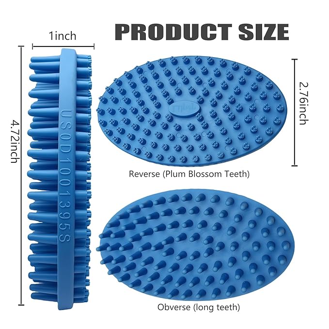 Dog Grooming Brush, Lilpep Pet Shampoo Bath Brush Soothing Massage Rubber Comb with Adjustable Ring Handle for Long Short Haired Dogs and Cats