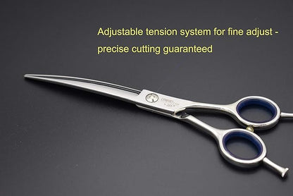 Professional Dog Grooming Scissors 7.0" Classic Dogs Scissors Shear Curved Blade Off-set Handle 440C Stainless Steel Forged (7.0" Curved)