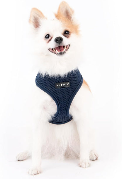 Puppia Soft Dog Harness, Navy, Large (PDCF-AC30-NY-L)