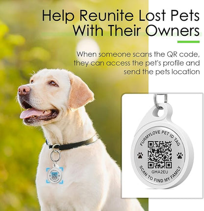 QR Code Dog Tag, Smart ID Tags, Dog Tags Personalized Lightweight Silent ID Tag for Kids Pets Bags Keys, Red