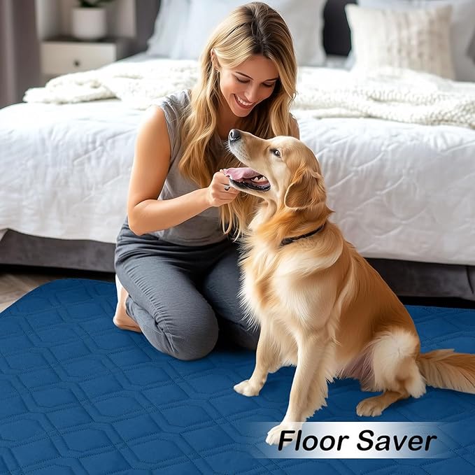 hyha Waterproof Dog Bed Blanket, Soft Dog Bed Cover Pet Blankets, Washable Couch Sofa Cover for Dogs, Reversible Pet Sofa Covers for Furniture (30x70 Inch, Navy Blue/Blue)