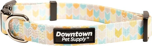 Downtown Pet Supply - Best, Cute & Fancy Dog Collar - Lightweight Adjustable Dog Collar with Quick Buckle & D-Ring - Hand Wash Safe - Chevron - L - Large Dog Collar