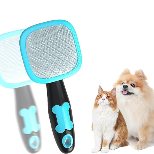 Pet Grooming Brush, Dog and Cat Hair Brush, Blue, Plastic, 4.8 Ounce, Small, All Ages, Unisex, Cats, Dogs