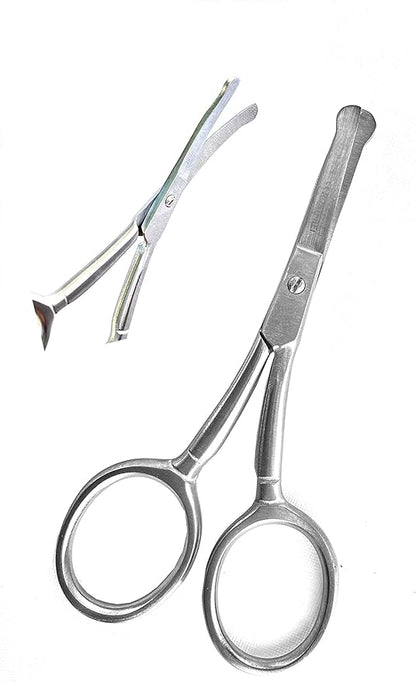 Baby Nail Scissors with Rounded Probe. Trimming shears also used for Manicure Pedicure Fingernails Toenails Nose Eyebrows Eyelashes Ear Moustache for Men & Women. Good for Dogs Pets & Cats as well.