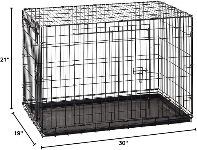 Precision Pet Products Two Door Great Crate Wire Dog Crate, 30 Inch, For Pets 30-50 Lbs, With 5-Point Locking System