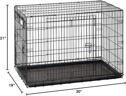Precision Pet Products Two Door Great Crate Wire Dog Crate, 30 Inch, For Pets 30-50 Lbs, With 5-Point Locking System