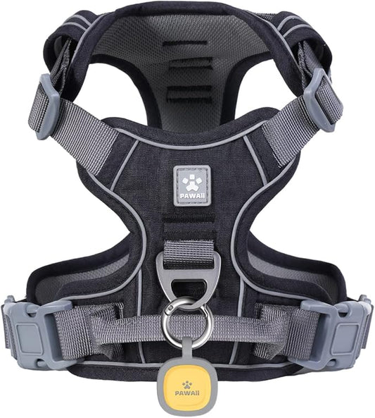 Pawaii Dog Harness for Small Dogs, Dog Harness with Pet ID Tag, No Choke Dog Harness, Adjustable Soft Padded Pet Vest with Easy Control Handle
