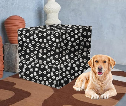 Dog Crate Cover for Wire Crates, Fits Most 36" inch Dog Crates. Easy to Put On, Take Off, and Adjust - Cover only - Black-36 Inch