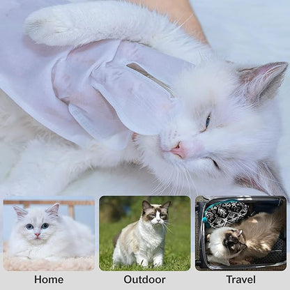 Pet Grooming Glove - Gentle Deshedding Brush Glove, Pet Bathing Wipes - Enhanced Five Finger Design - Daily Care and Traveling - Perfect for Dog & Cat with Long & Short Fur(14pcs/2-Pack)