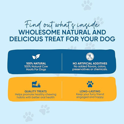 Filled Cow Hooves for Dogs, Delicious Cheese & Bacon Flavor, Stuffed Natural Beef Hoof Dog Chews, Tasty Treats for Dog, Made from Premium Brazilian Cattle, Pack of 3 Count