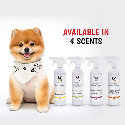 Warren London - Wet Kiss Dog Cologne, Long Lasting Dog Spray, Dog Deodorant to Remove Odor from Stinky Dogs, Tuscan Citrus, 16 Ounce Bottle