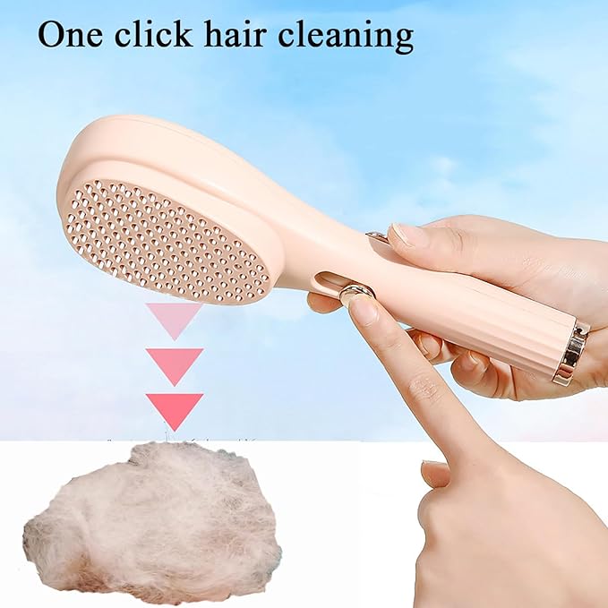 Self-Cleaning Soft Fur Brush for puppy – Scalable Gentle Grooming Brush Small Dogs Comb for Chihuahuas, Teddy Dogs, Yorkies, Maltipoos, Shih Tzus (Pink Pink)