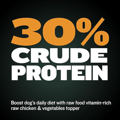 Bully Max Freeze-Dried Raw Dog Food Toppers for Puppies & Adult Dogs - Chicken with Real Fruits & Veggies - Natural Meal Enhancers with Vitamins & Minerals - Feed as Puppy Treat or Dog Meal