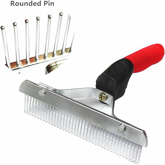 Pet Extra-Large Rake Comb Grooming Brush Deshedding Beauty Tool For Large Dogs Golden Retriever Husky German Shepherd