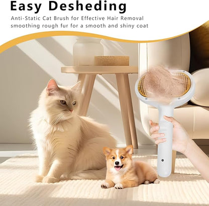 Pet Steam Brush for Dog & Cat – 3-in-1 Spray Hair Removal Comb – Steam for Shedding & Grooming – Water Brush for Long & Short Haired Pets – Spritz Defur Comb –