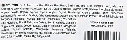 Stella & Chewy's Freeze Dried Raw Super Beef Meal Mixer – Dog Food Topper for Small & Large Breeds – Grain Free, Protein Rich Recipe – 8 oz Bag