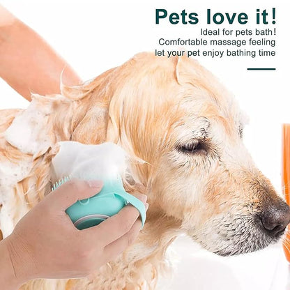 BEAUTY PCKT 2 IN 1 CAT AND DOG BATH MASSAGE BRUSH (pink, soft colors)