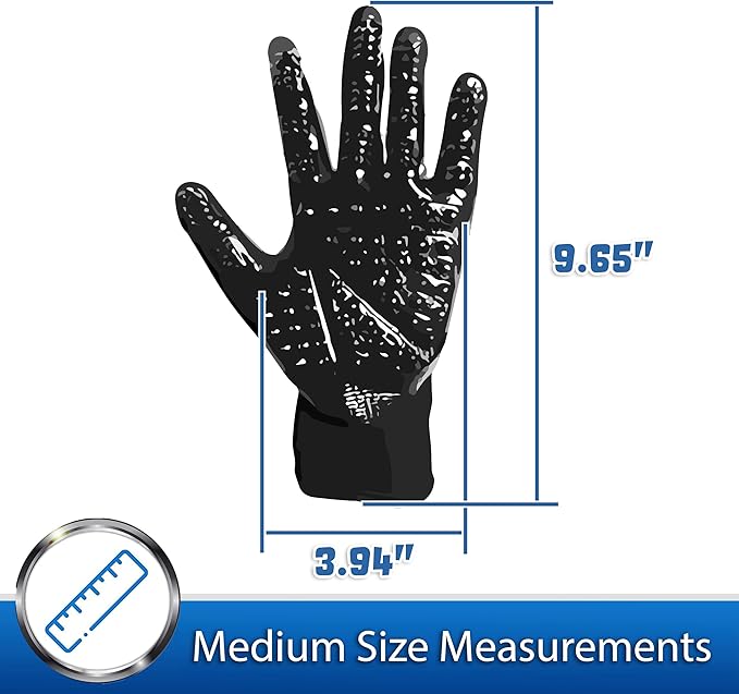 PET MAGASIN Dog Grooming Gloves for Gentle Deshedding and Bathing (Black, Medium)