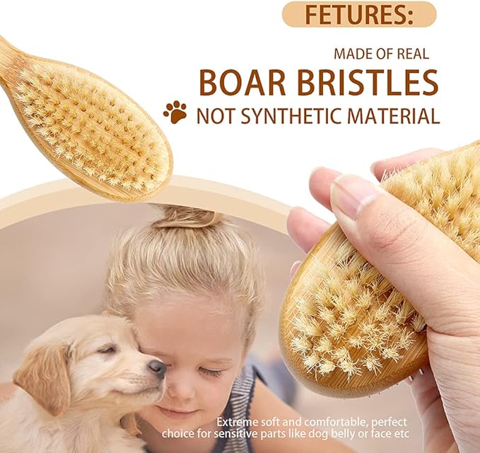 Quiet Ears for Dogs with Dual Sides Dog Brush and Dog Comb, Dogs No Flap Ear Wraps for Anxiety Relief, Calming, with Professinal Grooming Brush