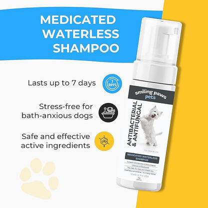 Smiling Paws Pets Medicated Waterless Shampoo