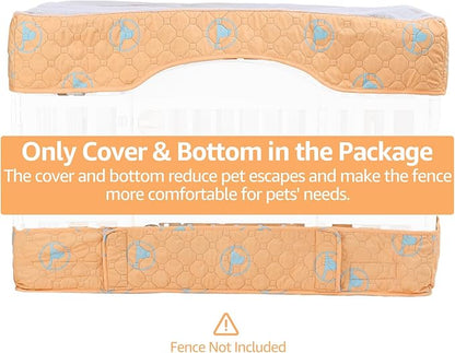 PJYuCien Dog Playpen Bottom Pad and Cover Fits for 36 Inch 4 Panels Exercise Pet Pen, Orange