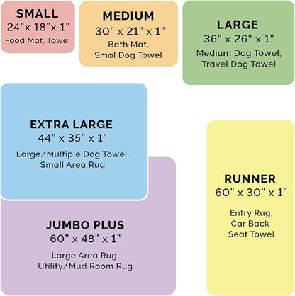 Furhaven 60" x 48" Highly Absorbent Dog Door Mat for Muddy Paws, 100% Washable, Perfect for Entryway, Kitchen, & Bathroom Use - Chenille Shammy Rug - Mud (Brown), Jumbo Plus/XXXL