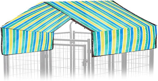 Upgrade Dog Kennel Cover Mesh Shade Panel with Grommets - Weather Guard Extra Large All Season Dog Run Cover & Roof (Green, 10x10FT)