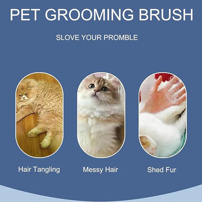 Dual Row Rubber Handle Dog Brush for Small Dogs -Grooming Tool for Puppies, Yorkies, Shih Tzus, Maltipoos & Maltese (Red)