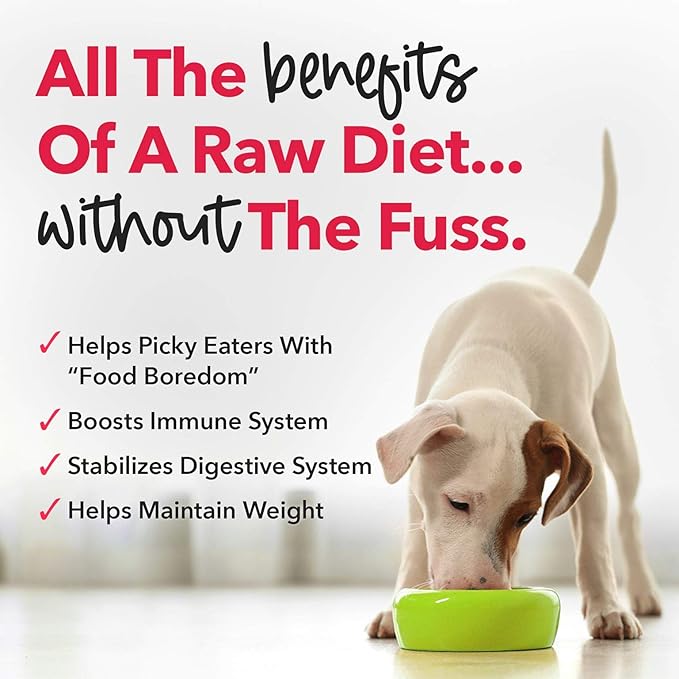 iHeartDogs Dog Food Topper - Freeze-Dried Raw Dog Food Seasoning - Grain Free Superfood Meal Mixer (Beef, 8 Ounce)