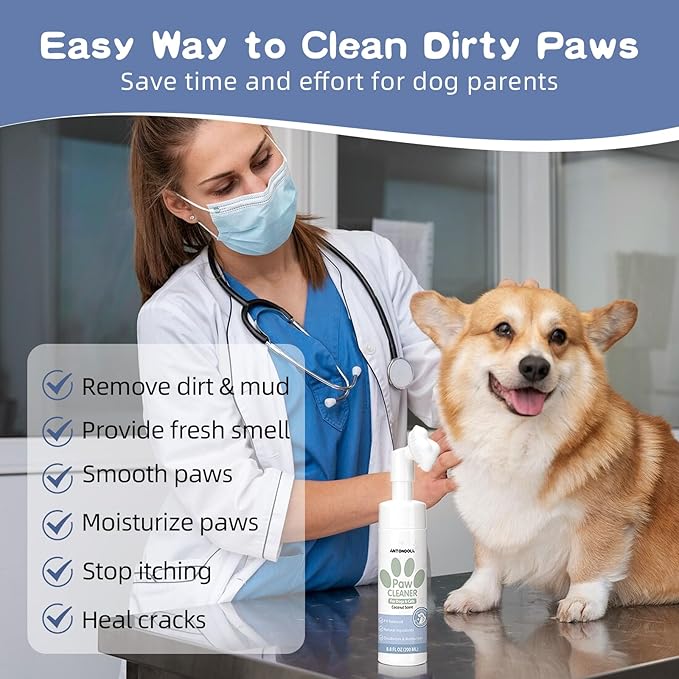 Paw Cleaner for Dogs - Clean Paws No-Rinse Foaming Cleanser for Dogs & Cats Small Large Medium Breed Dog Paw Foot Washer Grooming Supplies for Pet Care 1pcs