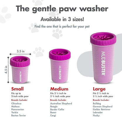 Dexas MudBuster Portable Dog Paw Cleaner, Small, Fuchsia - Premium Quality Pet Accessory