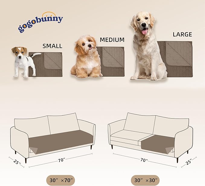 gogobunny 100% Double Sided Waterproof Dog Blanket Soft Pet Bed Cover Reversible Protect Furniture Couch Sofa Car for Puppy Cat Kids (Dark Walnut/Light Walnut, 40x50 Inch (Pack of 1))