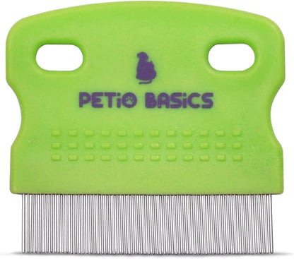 Tear Stain Comb Pet Grooming Tool by Petio Basics with 65 Stainless Steel Pins Safely Removes Mucus Around Eyes