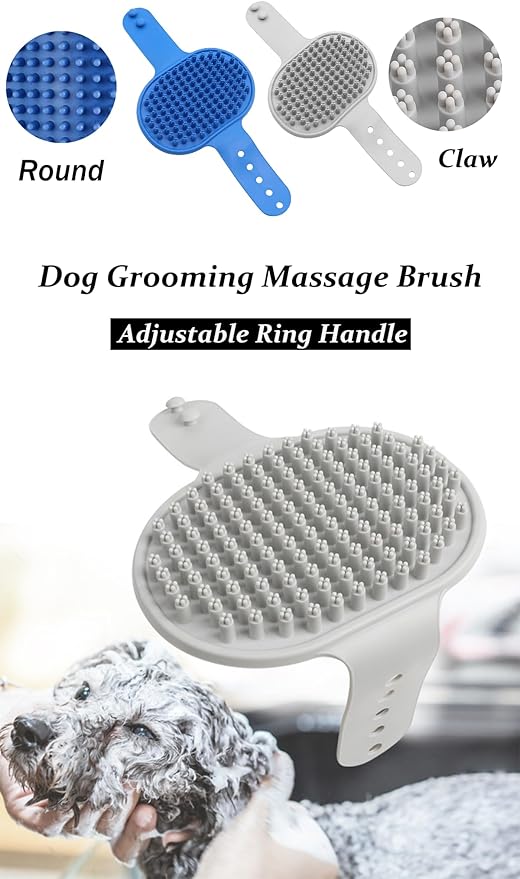 Dog Grooming Gloves and Brush Set - Dog Washing Gloves | Self-Cleaning Slicker Brush| Dog Bath Brush| Grooming kits for Nose and Teeth (7 pcs)