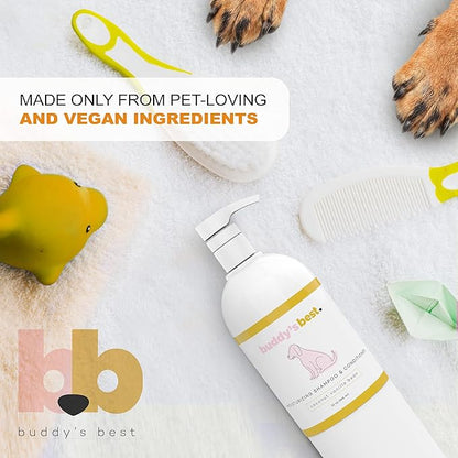 Buddy's Best Dog Shampoo for Smelly Dogs - Oatmeal Dog Shampoo and Conditioner for Dry and Sensitive Skin - Moisturizing Puppy Wash Shampoo, Coconut Vanilla Bean Scent, 32oz