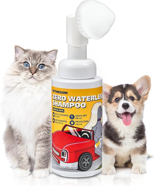 [PETHROOM] CleanPaws Foaming No-Rinse Dog Paw Wash | Quick-Dry, Non-Sticky & Deodorizing | Silicone Bristle Brush | Moisturizing & Hypoallergenic | Waterless Paw Cleaner for Dogs & Cats (2.87 fl oz.)