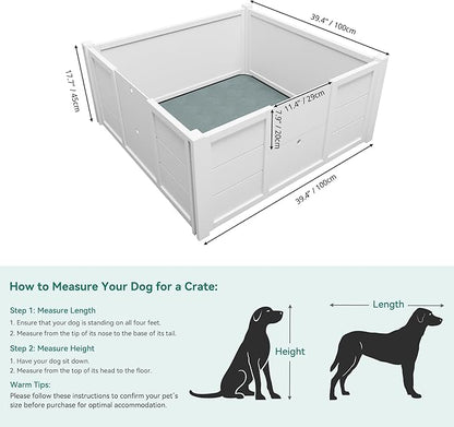 YITAHOME Whelping Box for Dogs/Puppies: Large Indoor Outdoor Playpen with Removable Doors, Washable Pads, Portable Puppy Brooder 39.4" L x 39.4" W x 17.7" H