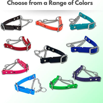 Martingale Collar for Dogs, Biothane, Stainless Steel Hardware, No Pull, Made in The USA, Professional Grade, XS, Teal