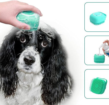 Shampoo Cat Dog Sink Brush Washing Soap and Shampoo for Long Short Haired Dogs Cats Shower Pet Grooming Bath Soft Silicone Bristle Massage Brush OZE-50 (Pink, Standart)