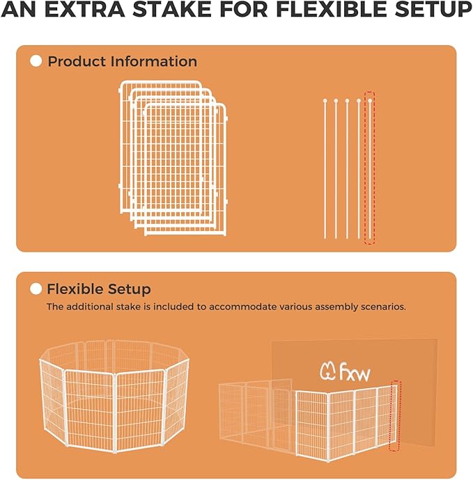 FXW Homeplus Dog Playpen for Indoor Use - Stress-Free and Safe Play, Heavy Duty 45 Inch 4 Panels Dog Pen for Large Dogs, White│Patented