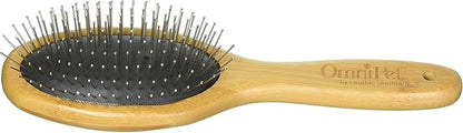 Pro-Finish Pin Grooming Brush with Carbonized Bamboo Handle, Large, 9"