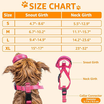 SlowTon Soft Dog Muzzle, Adjustable Padded Nylon Muzzle for Large Medium Dogs Anti Chewing Barking Biting, Allow Dog Pant & Drink (Fuchsia, L)