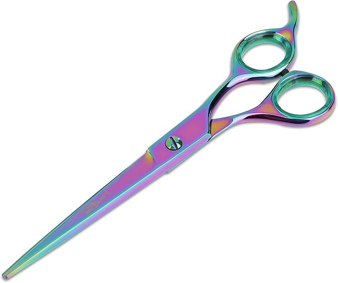 Professional Dog Groomer Kit - Rainbow Straight Scissor and 42 Teteth Thinning Shears Pet - Trust the Quality and Expertise -Unmatched Precision and Comfort - Flawless Results - Gromming Dogs Kit