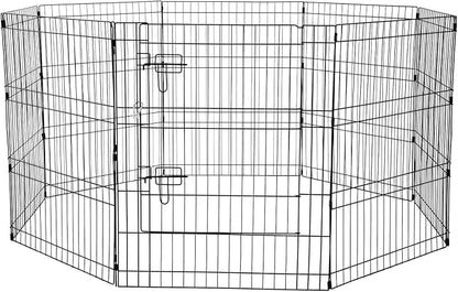 VEVOR Dog Playpen, 8 Pcs 30"H x 24"W Panels Foldable Metal Pet Exercise Pen, Dog Fence Indoor and Outdoor Pen with Door, 600D Oxford Fabric Top Cover, Pet Playpen for Dogs, Cats, Other Small Animals