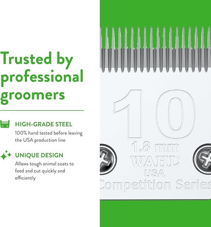 Wahl Professional Animal #10 Medium Competition Series Detachable Blade with 1/16-Inch Cut Length (#2358-100),Steel
