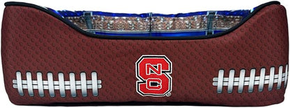 NCAA North Carolina State Wolfpack Stadium Dog Bed, Pet Pillow Bed for Dogs, Sporty Football Dog Bed and Lounge Cushion