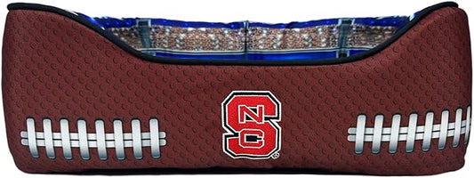 NCAA North Carolina State Wolfpack Stadium Dog Bed, Pet Pillow Bed for Dogs, Sporty Football Dog Bed and Lounge Cushion