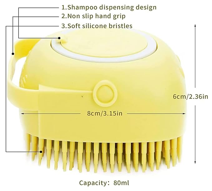 Pet Dog Shampoo Massager Brush Cat Massage Comb Grooming Scrubber Shower Brush for Bathing Short Hair Soft Silicone Brushes